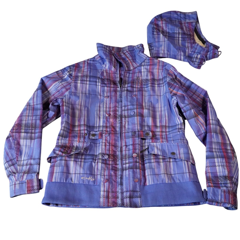 Oakley Plaid Insulated Ski Snowboard Jacket Hooded‎ Women's Size Medium